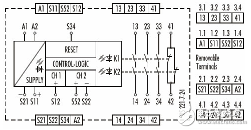 安全繼電器工作原理、接線圖、使用方法